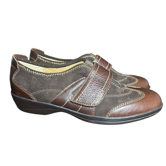 Softspots Aeryn Slip-On Shoes 7.5 Narrow Brown Leather Suede Comfort Casual - Picture 1 of 11